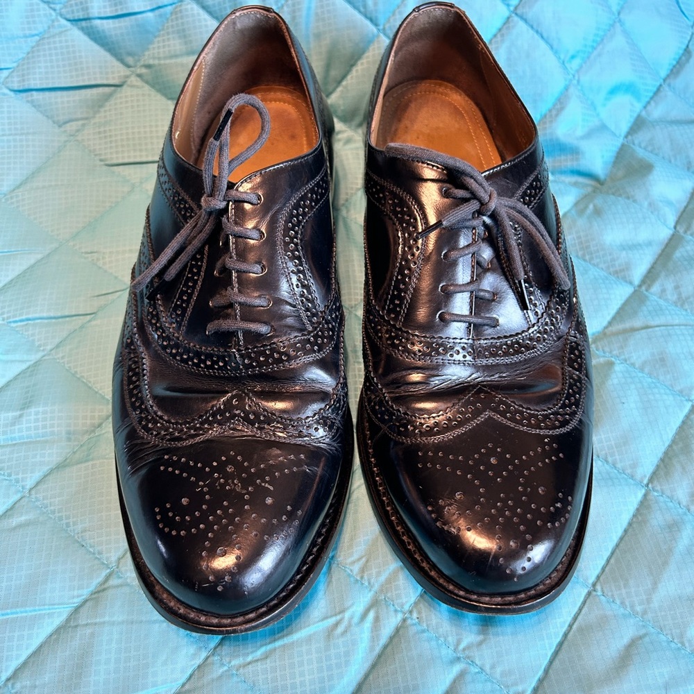 Black Wingtip leather upper